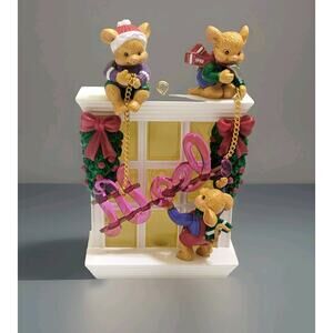 Vintage Eckerd Drugs Signs of Christmas 1998 Ornament Mouse Noel Fireplace